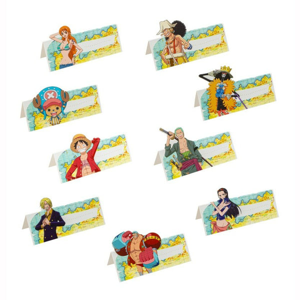 9 marques-places en carton One Piece™,Farfouil en fÃªte,Marques places, marques verres, étiquettes, porte-nom