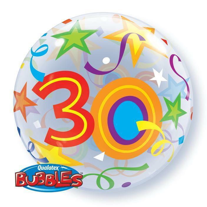 BALLON BUBBLE ÉTOILES "30" 56 CM 22" QUALATEX,Farfouil en fÃªte,Ballons