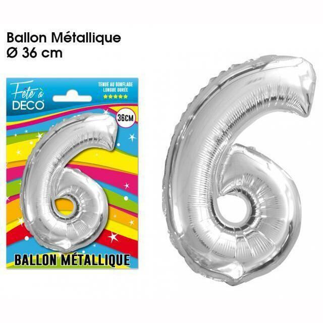 BALLON MÉTALLIQUE CHIFFRE AU CHOIX,Farfouil en fÃªte,Ballons