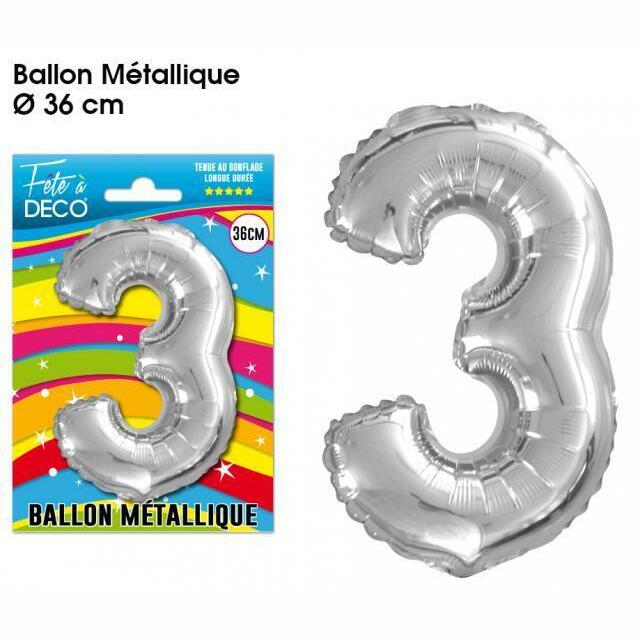 BALLON MÉTALLIQUE CHIFFRE AU CHOIX,3,Farfouil en fÃªte,Ballons