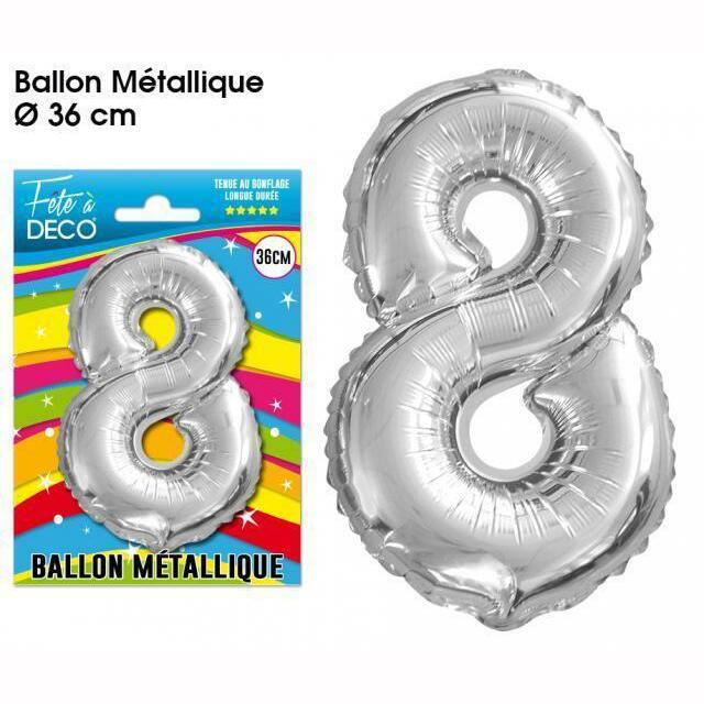 BALLON MÉTALLIQUE CHIFFRE AU CHOIX,8,Farfouil en fÃªte,Ballons