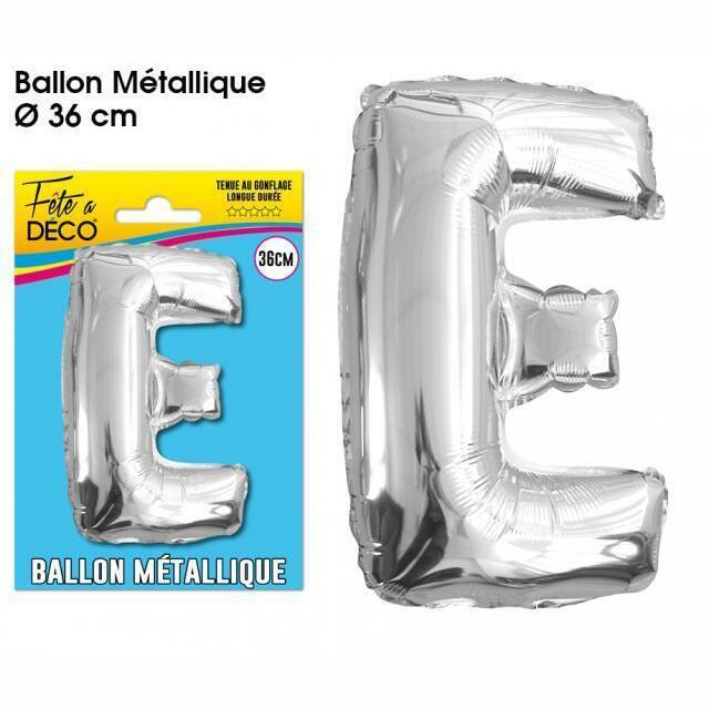 BALLON MÉTALLIQUE LETTRE AU CHOIX,E,Farfouil en fÃªte,Ballons