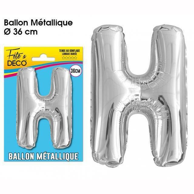 BALLON MÉTALLIQUE LETTRE AU CHOIX,H,Farfouil en fÃªte,Ballons