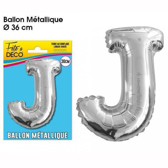 BALLON MÉTALLIQUE LETTRE AU CHOIX,J,Farfouil en fÃªte,Ballons