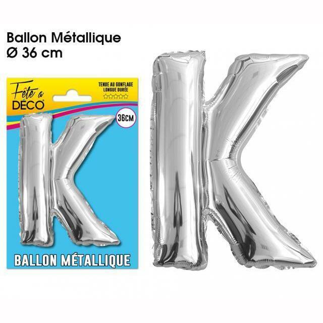 BALLON MÉTALLIQUE LETTRE AU CHOIX,K,Farfouil en fÃªte,Ballons