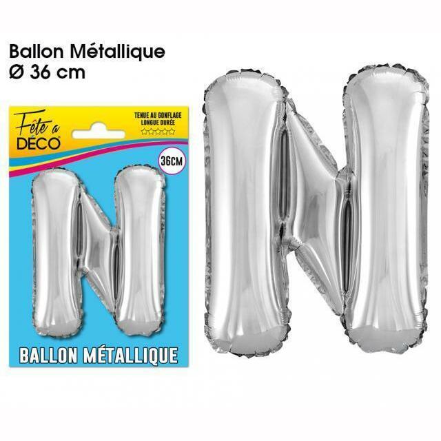 BALLON MÉTALLIQUE LETTRE AU CHOIX,N,Farfouil en fÃªte,Ballons