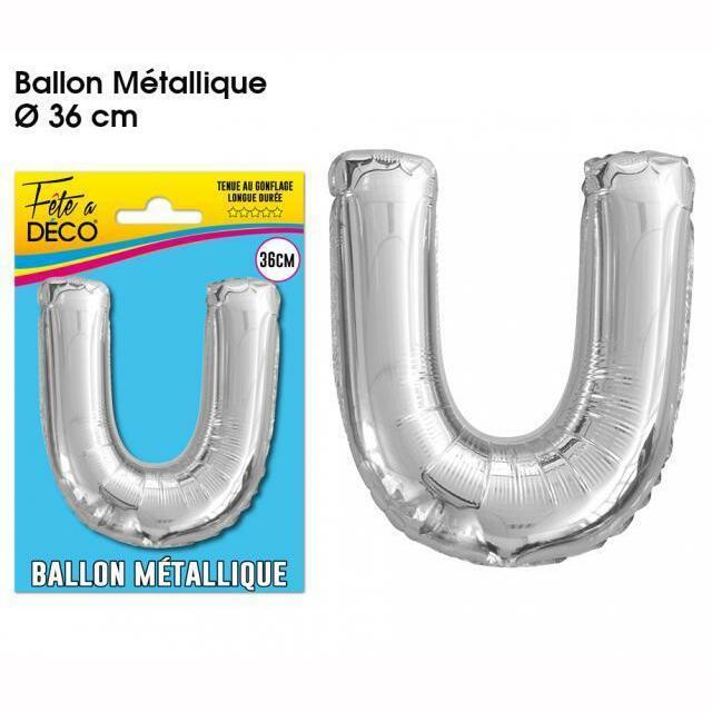 BALLON MÉTALLIQUE LETTRE AU CHOIX,U,Farfouil en fÃªte,Ballons