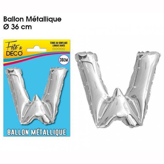 BALLON MÉTALLIQUE LETTRE AU CHOIX,W,Farfouil en fÃªte,Ballons