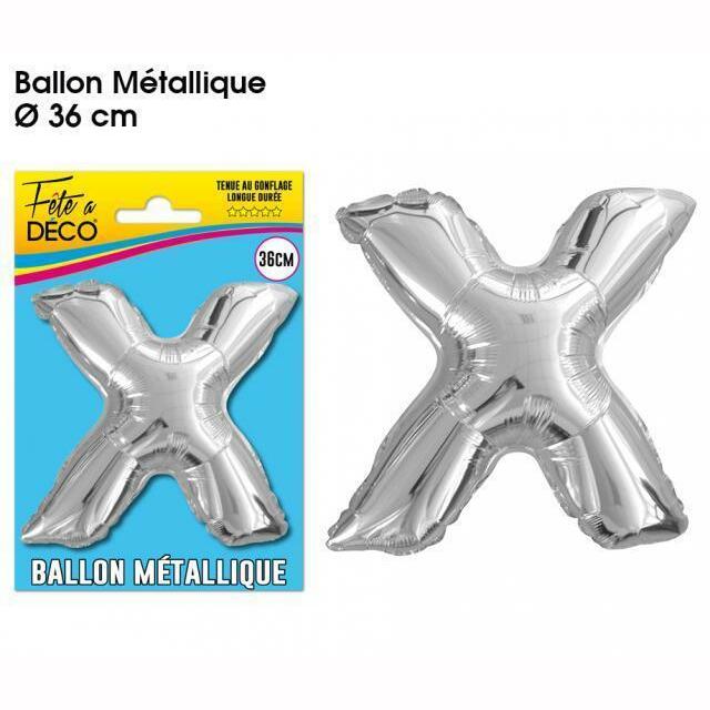 BALLON MÉTALLIQUE LETTRE AU CHOIX,X,Farfouil en fÃªte,Ballons