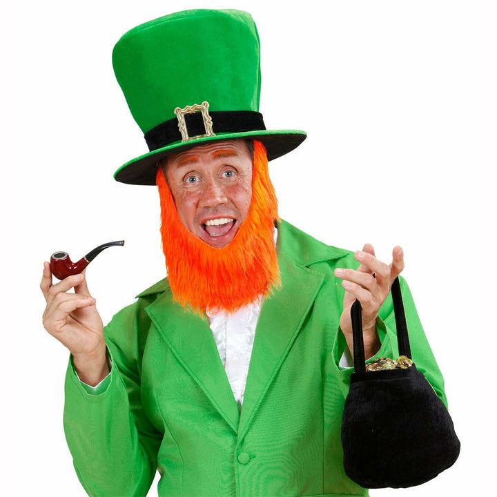 Chapeau de lutin de la Saint Patrick haut de forme en velours avec barbe,Farfouil en fÃªte,Chapeaux