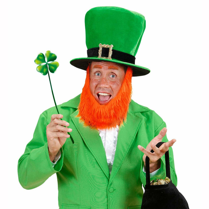Chapeau de lutin de la Saint Patrick haut de forme en velours avec barbe,Farfouil en fÃªte,Chapeaux