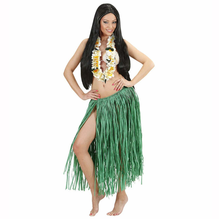 Collier Hawaï Waikiki luxe blanc et jaune avec feuille verte,Farfouil en fÃªte,Bijoux