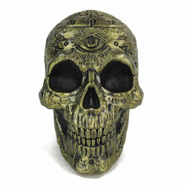 Crâne squelette doré pentagramme 16 cm,Farfouil en fÃªte,Décorations