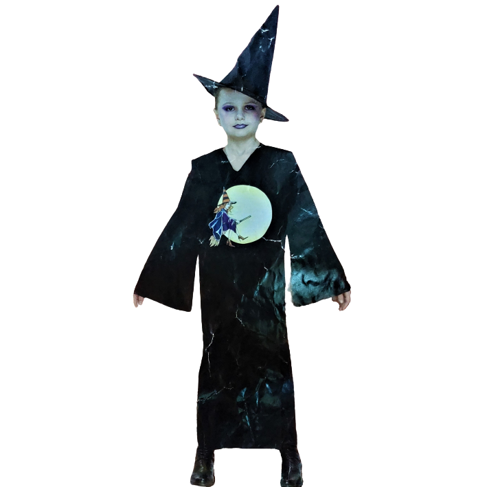 Déguisement enfant sorcière lune,128 cm,Farfouil en fÃªte,Déguisements