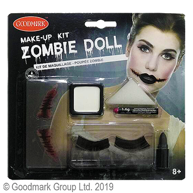 Kit de maquillage poupée zombie,Farfouil en fÃªte,Effets spéciaux pour déguisements