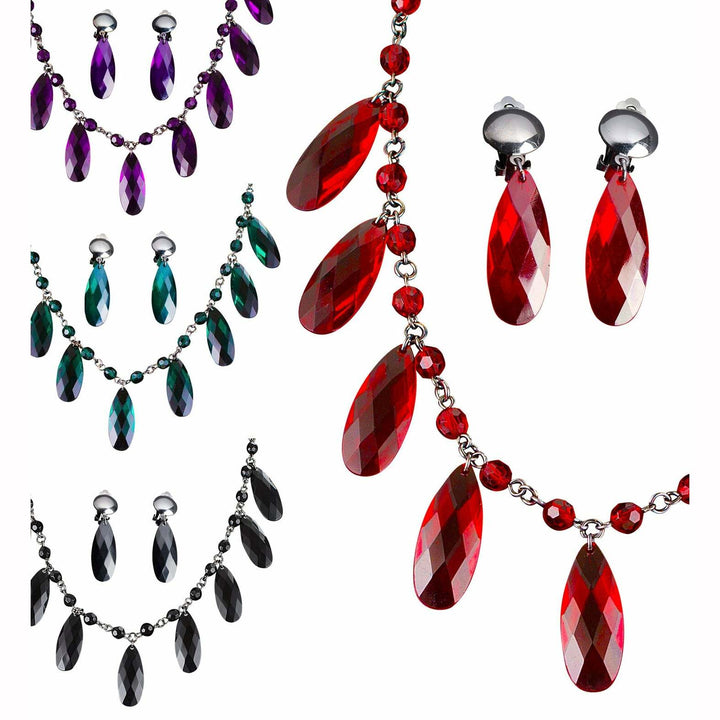Set de collier et boucles d'oreilles gothique en 4 couleurs,Farfouil en fÃªte,Bijoux