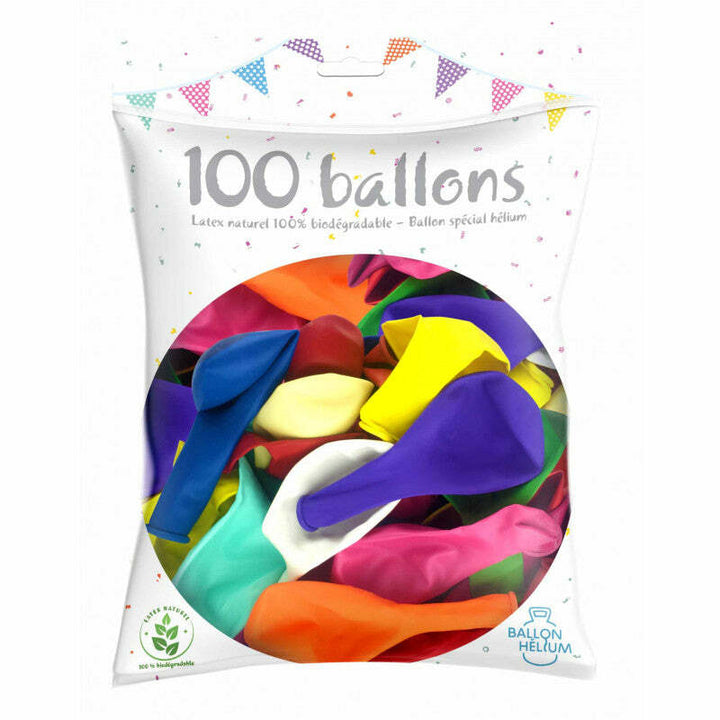 100 ballons en latex multicolores 30 cm,Farfouil en fÃªte,Ballons