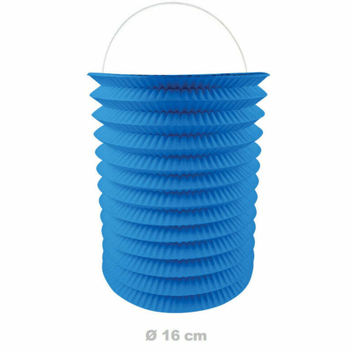 12 lampions cylindriques bleus unis 16 cm,Farfouil en fÃªte,Lampions, lanternes, boules alvéolés