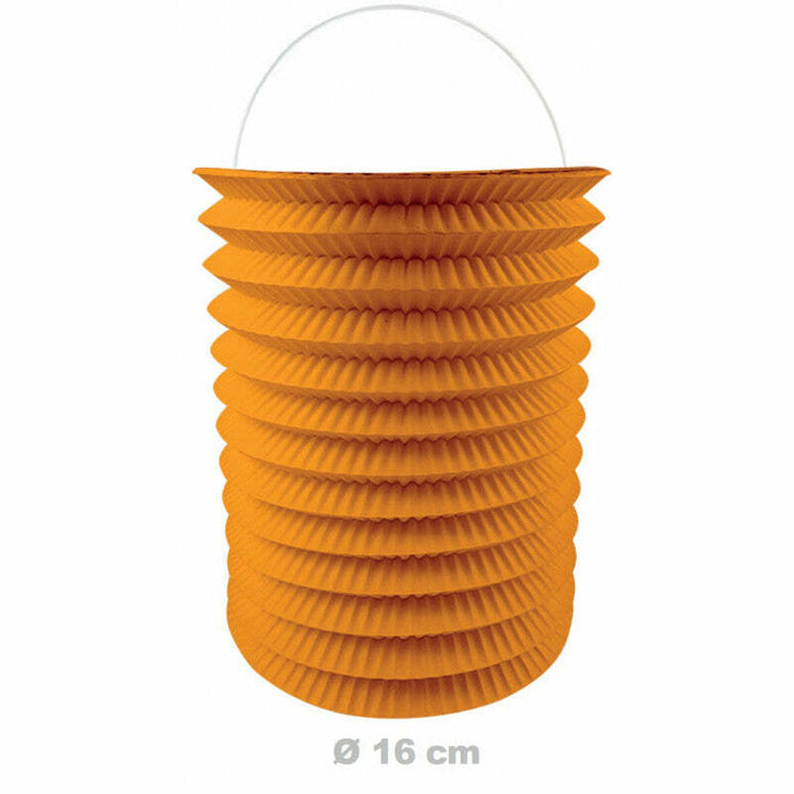 12 lampions cylindriques orange unis 16 cm,Farfouil en fÃªte,Lampions, lanternes, boules alvéolés