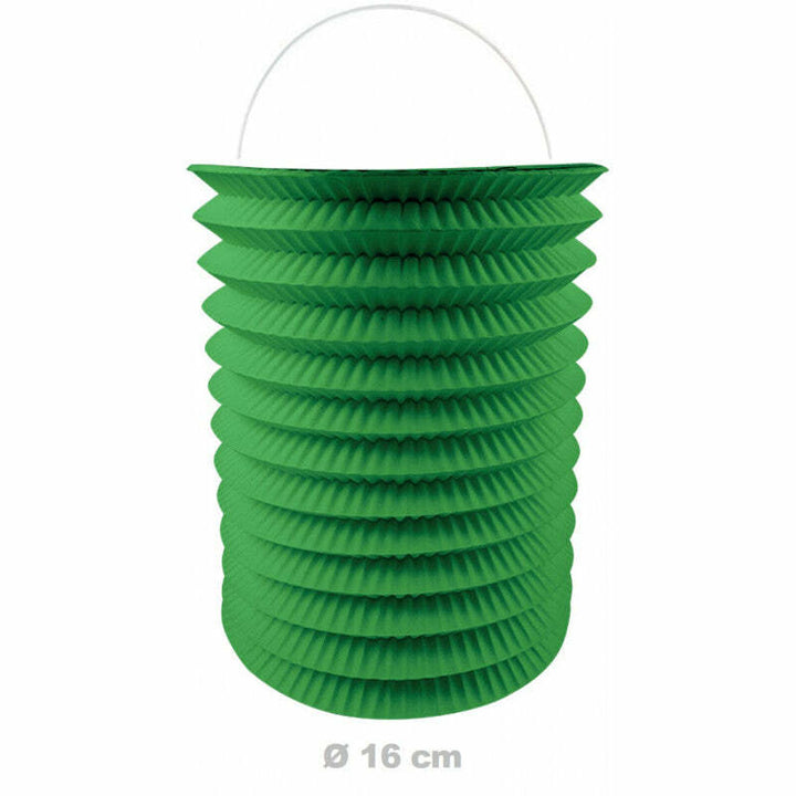 12 lampions cylindriques verts unis 16 cm,Farfouil en fÃªte,Lampions, lanternes, boules alvéolés