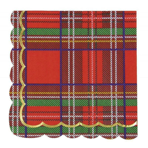16 serviettes festonnées de 33 x 33 cm - Tartan,Farfouil en fÃªte,Nappes, serviettes