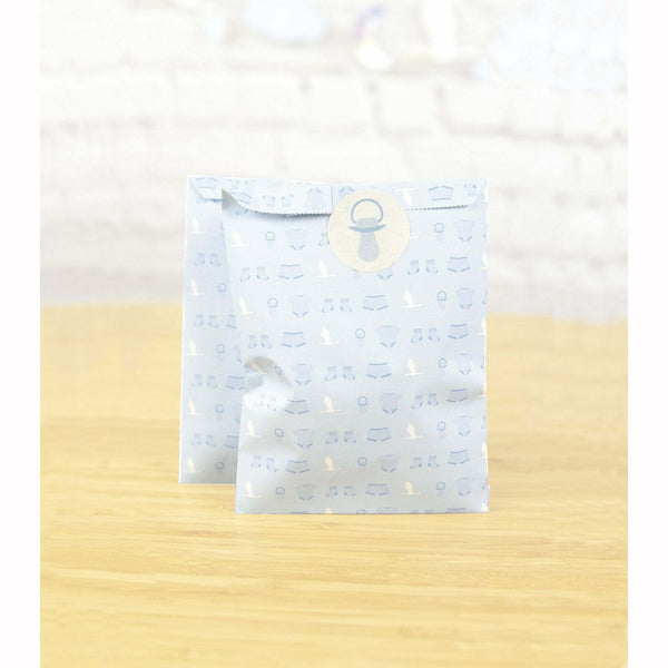 25 petits sachets cadeaux en papier Baby Blue,Farfouil en fÃªte,Contenants alimentaire