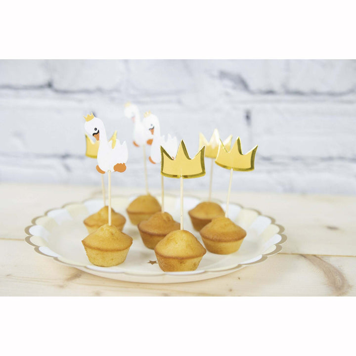 3 décorations pour gâteaux 20 cm Baby Swan,Farfouil en fÃªte,Sujets gâteaux