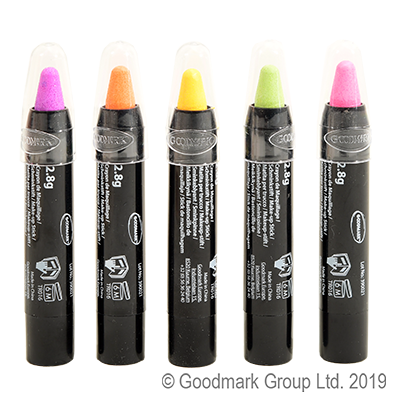 5 crayons de maquillage fluo à base d'eau,Farfouil en fÃªte,Maquillage de scène