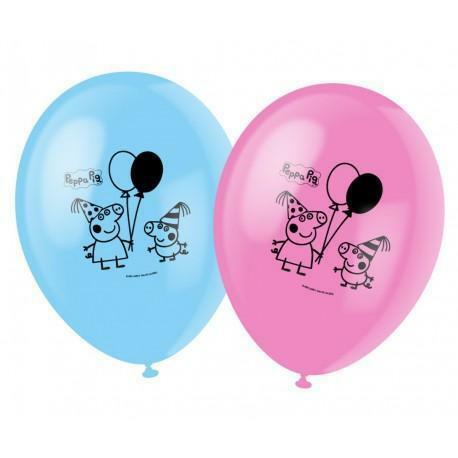 6 BALLONS PEPPA PIG™ BLEUS ET ROSES,Farfouil en fÃªte,Ballons