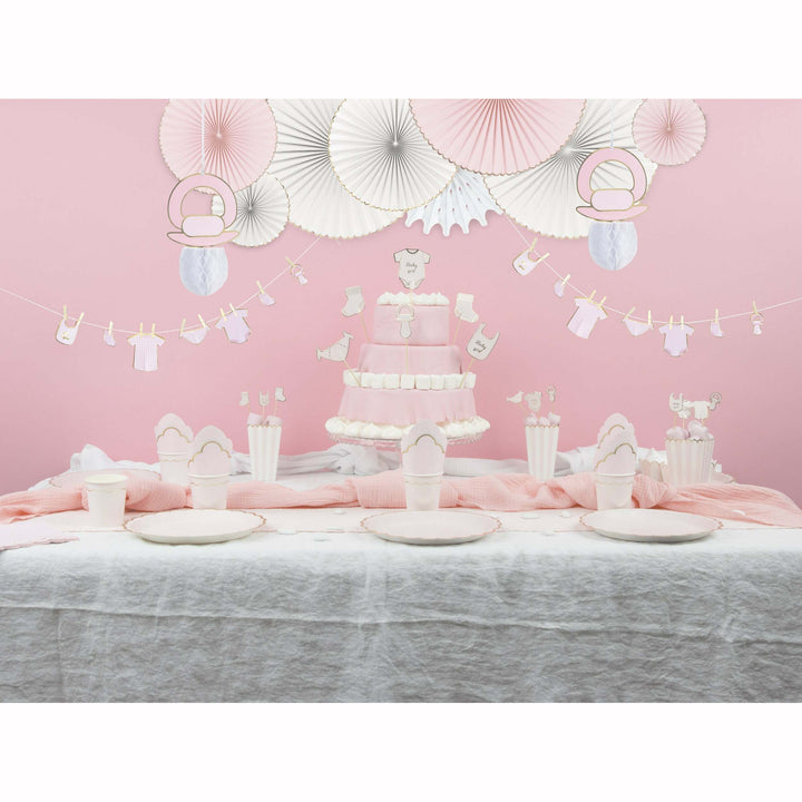 6 décorations pour gâteaux 20 cm Baby Pink,Farfouil en fÃªte,Sujets gâteaux