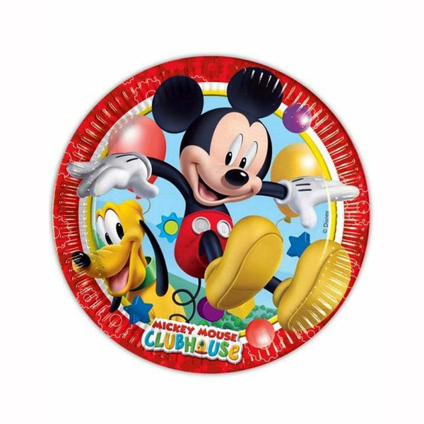 8 assiettes en carton 23 cm Mickey Mouse™ Clubhouse,Farfouil en fÃªte,Assiettes, sets de table