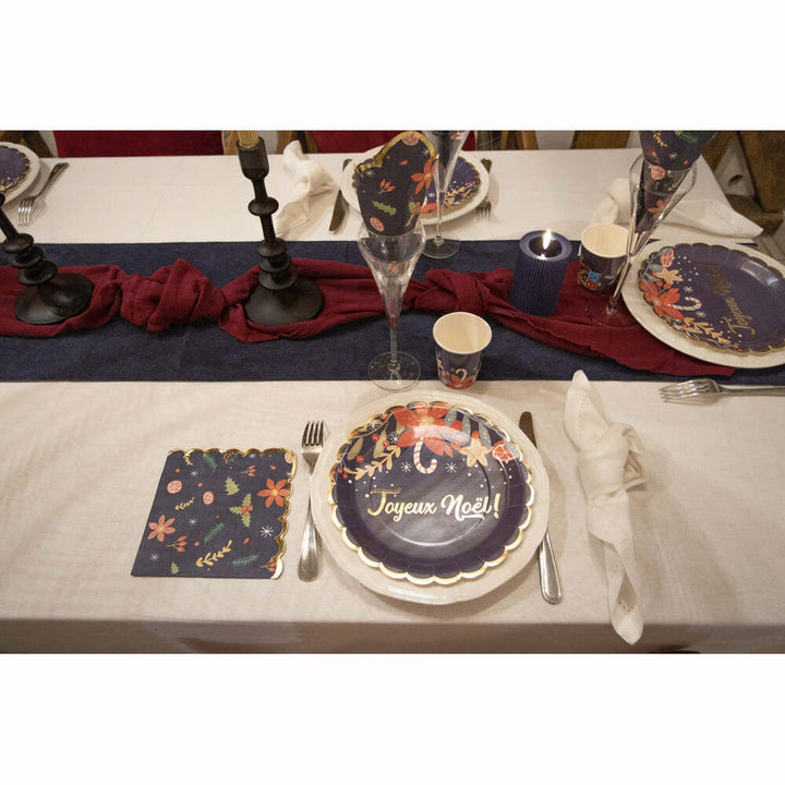8 assiettes festonnées de 23 cm - Nuit de Noël,Farfouil en fÃªte,Assiettes, sets de table