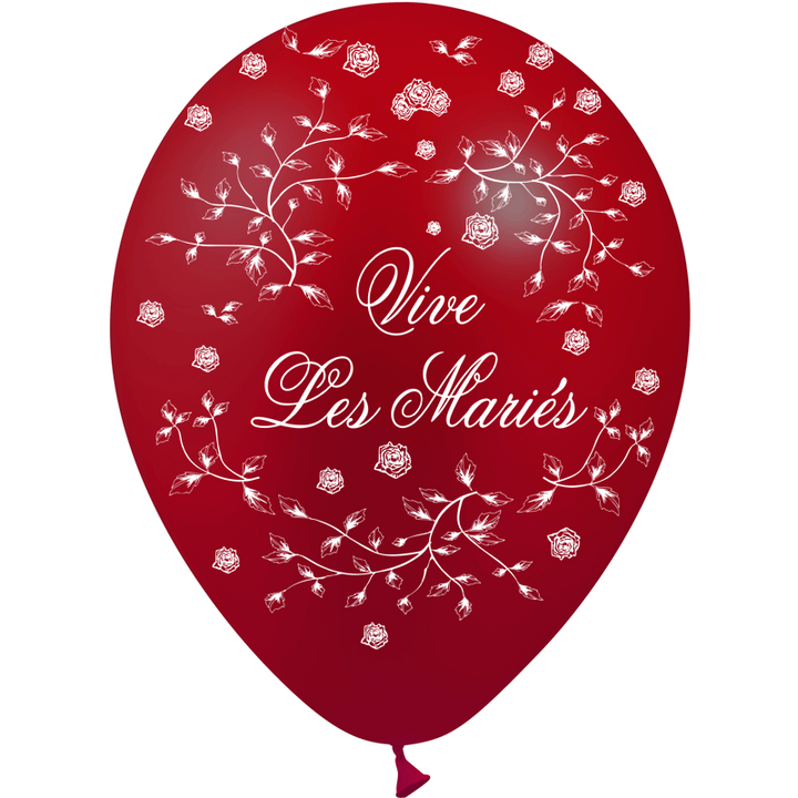 8 ballons en latex "Vive les mariés" roses Balloonia® - Coloris au choix,Bordeaux,Farfouil en fÃªte,Ballons