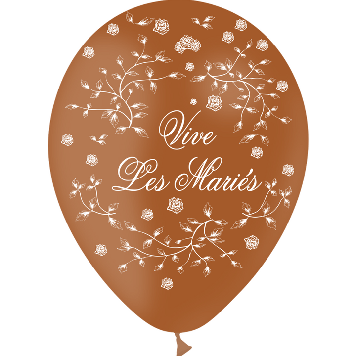 8 ballons en latex "Vive les mariés" roses Balloonia® - Coloris au choix,Chocolat,Farfouil en fÃªte,Ballons