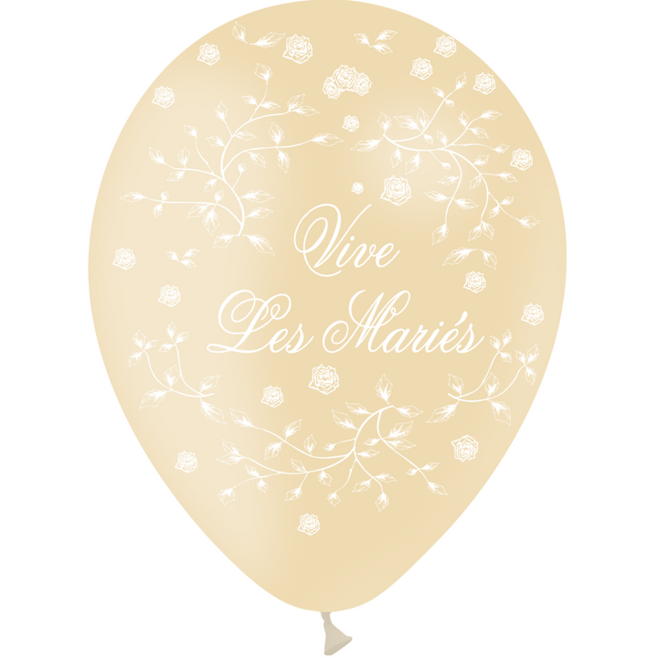 8 ballons en latex "Vive les mariés" roses Balloonia® - Coloris au choix,Ivoire,Farfouil en fÃªte,Ballons