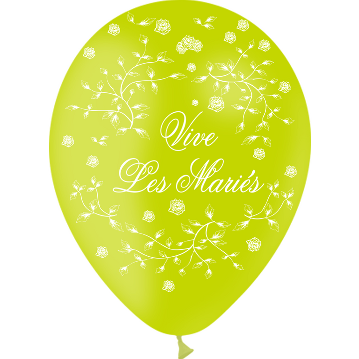 8 ballons en latex "Vive les mariés" roses Balloonia® - Coloris au choix,Limette,Farfouil en fÃªte,Ballons