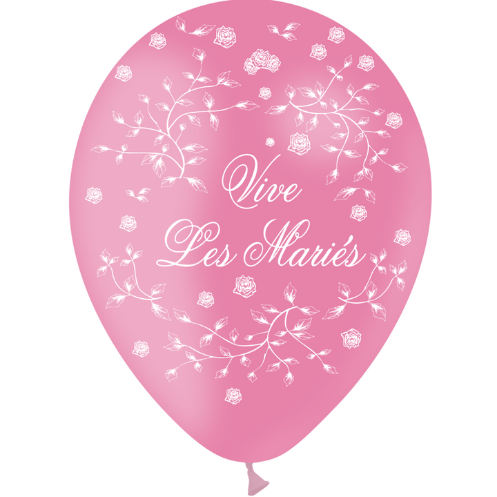 8 ballons en latex "Vive les mariés" roses Balloonia® - Coloris au choix,Rose,Farfouil en fÃªte,Ballons