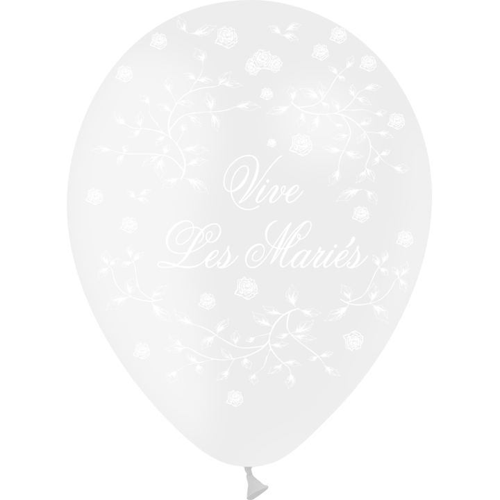 8 ballons en latex "Vive les mariés" roses Balloonia® - Coloris au choix,Transparent,Farfouil en fÃªte,Ballons