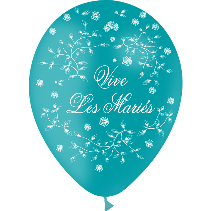 8 ballons en latex "Vive les mariés" roses Balloonia® - Coloris au choix,Turquoise,Farfouil en fÃªte,Ballons