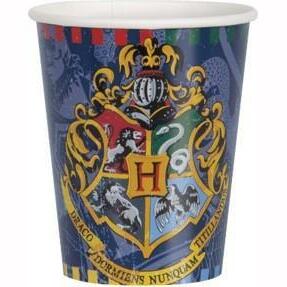 8 Gobelets bleus en carton de 27 cl Harry Potter™,Farfouil en fÃªte,Verres et gobelets