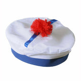 Sailor bachi in white fabric and red pompom