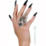 SPIDER WEB RING WITH BLACK STONE