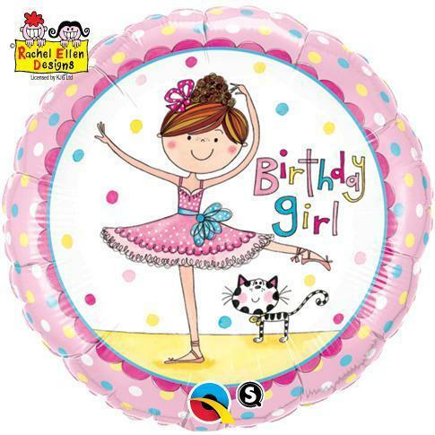 BALLON ALU "BIRTHDAY GIRL" BALLERINE 45 CM 18" QUALATEX,Farfouil en fÃªte,Ballons