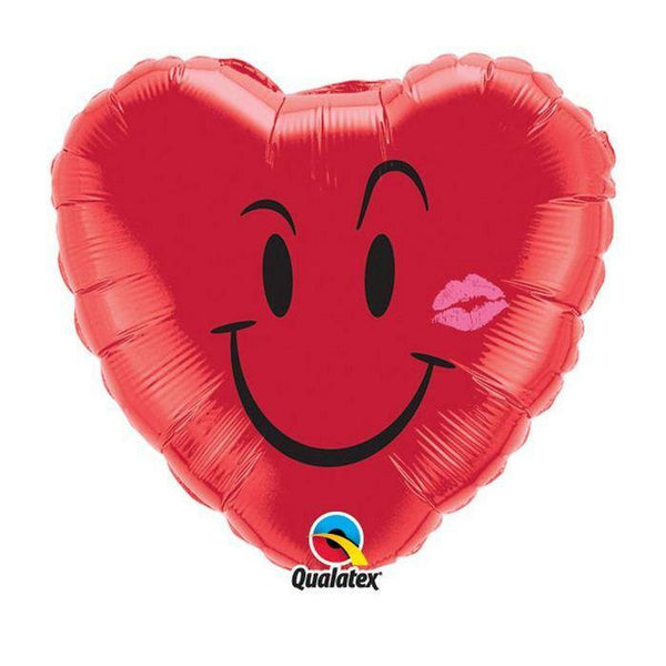 BALLON ALU COEUR SMILE AND KISS 46 CM 18" QUALATEX,Farfouil en fÃªte,Ballons