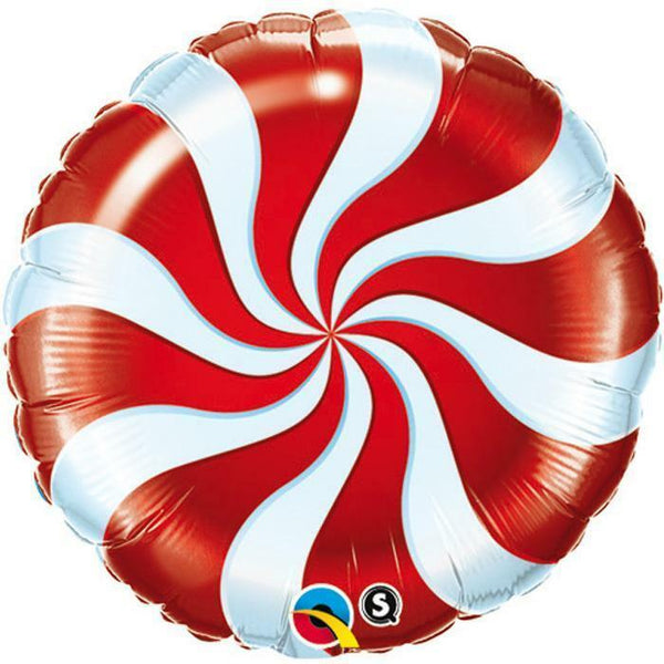 BALLON ALUMINIUM CANDY SWIRL SUCRE D'ORGE ROUGE 18" 45 CM QUALATEX®,Farfouil en fÃªte,Ballons