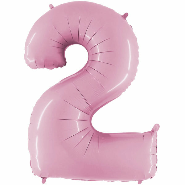 Ballon aluminium chiffre 2 rose pastel 26" 66 cm Grabo Balloons®,Farfouil en fÃªte,Ballons