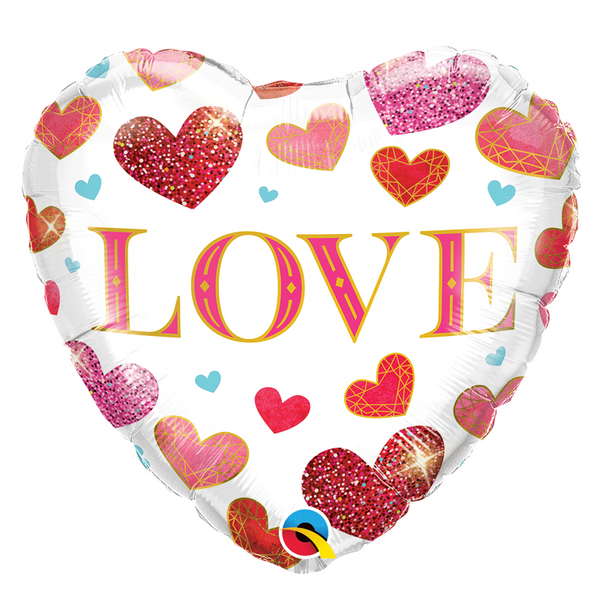Ballon aluminium coeur "Love" jewel hearts 18" 46 cm Qualatex®,Farfouil en fÃªte,Ballons