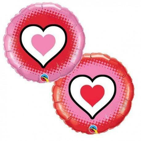 Ballon aluminium coeurs rouges et roses 45 cm 18" Qualatex®,Farfouil en fÃªte,Ballons