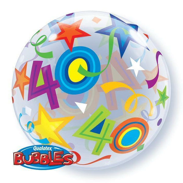 BALLON BUBBLE ÉTOILES "40" 56 CM 22" QUALATEX,Farfouil en fÃªte,Ballons