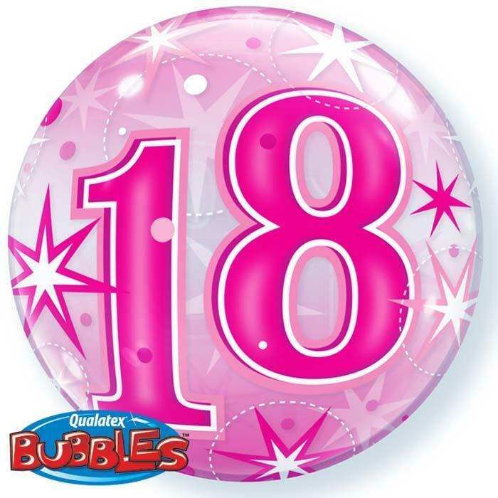 BALLON BUBBLE ETOILES ROSE "18" 56 CM 22" QUALATEX,Farfouil en fÃªte,Ballons